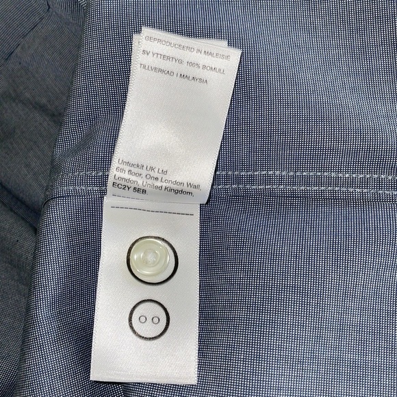 UNTUCKit Button Up Shirt Large Blue - Picture 7 of 8